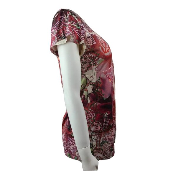 Style&Co Top Womens Size XS Purple Sequin Detail Sublimation Short Sleeve - Picture 4 of 6